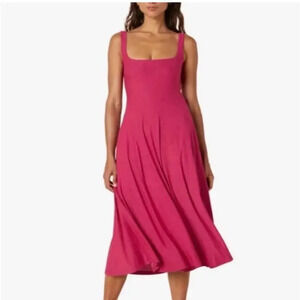 Beyond Yoga Featherweight At The Ready Square NeckPink Midi Dress Size Small